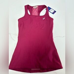 Asic tight fitting athletic tank - maroon nwt size xs